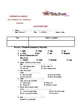 Đề kiểm tra giữa học kì I Tiếng anh lớp 8 - Năm học 2016-2017